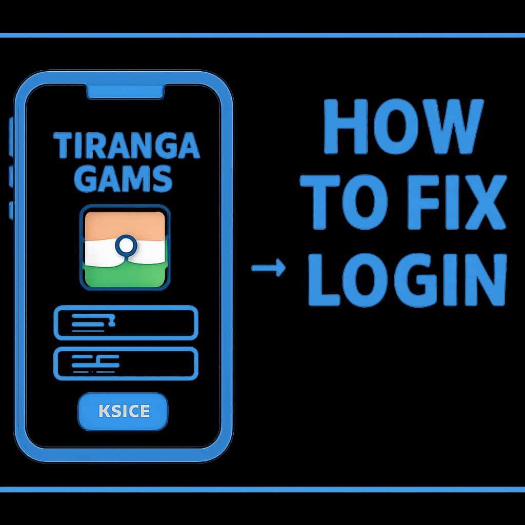 An educational diagram detailing login troubleshooting for Tiranga Game.