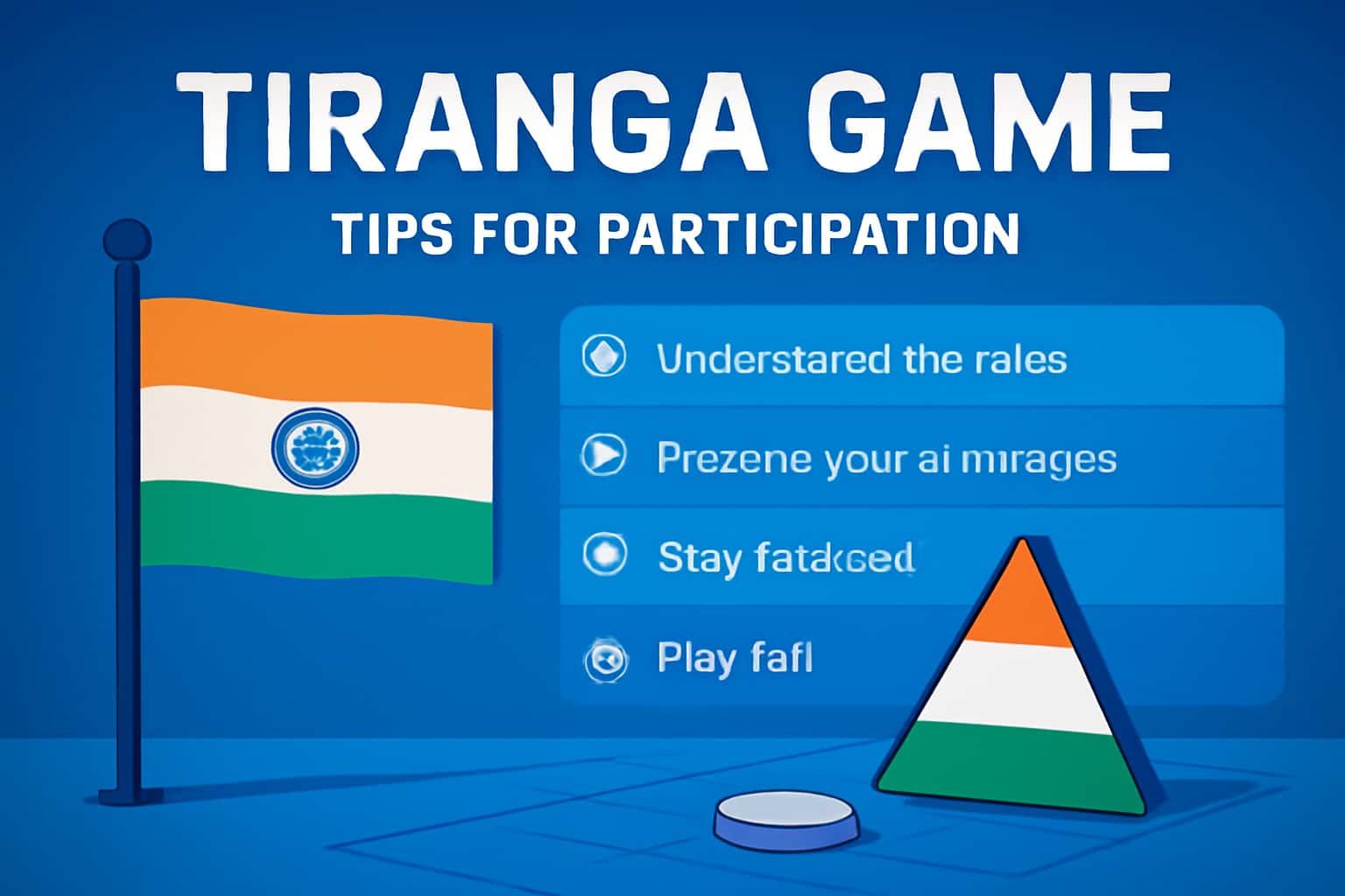 An informative representation of Tips for Tiranga Game Participation.