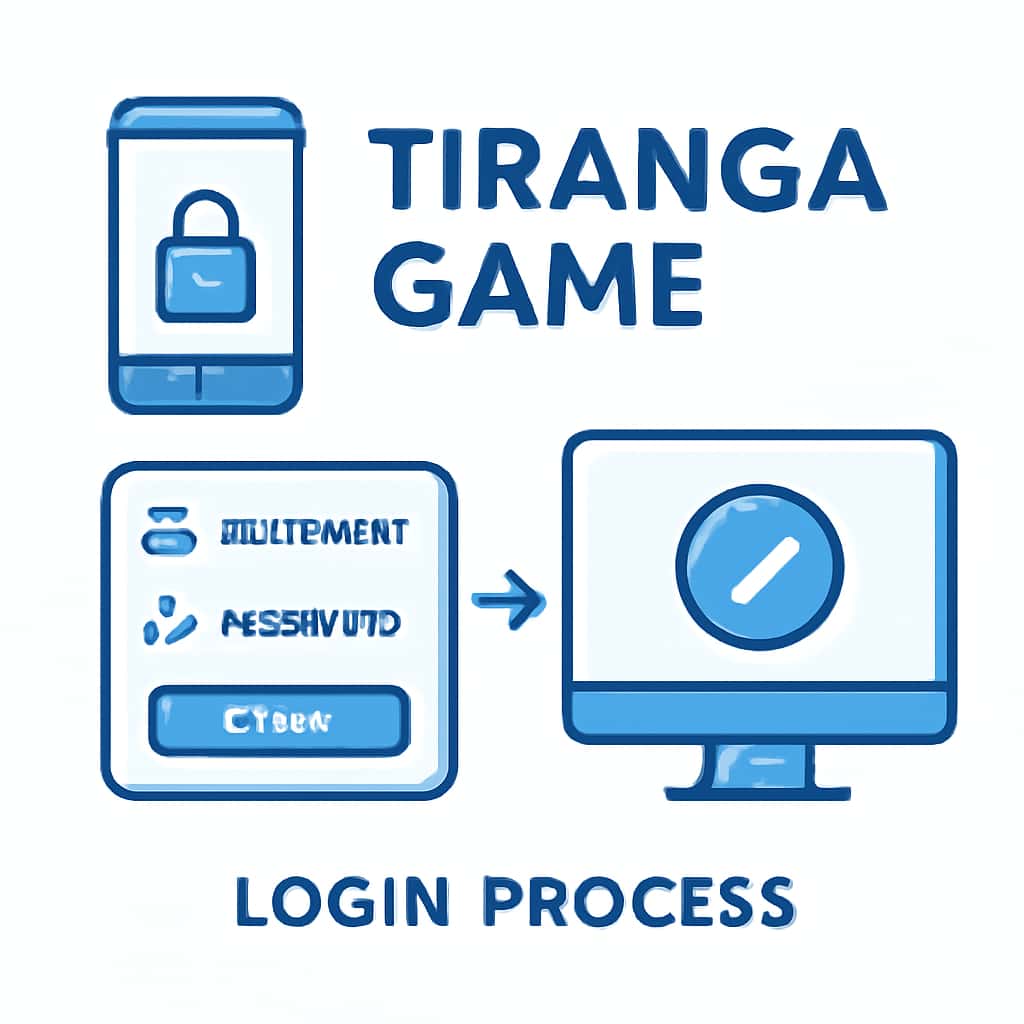 Illustration of the login process for Tiranga Game.