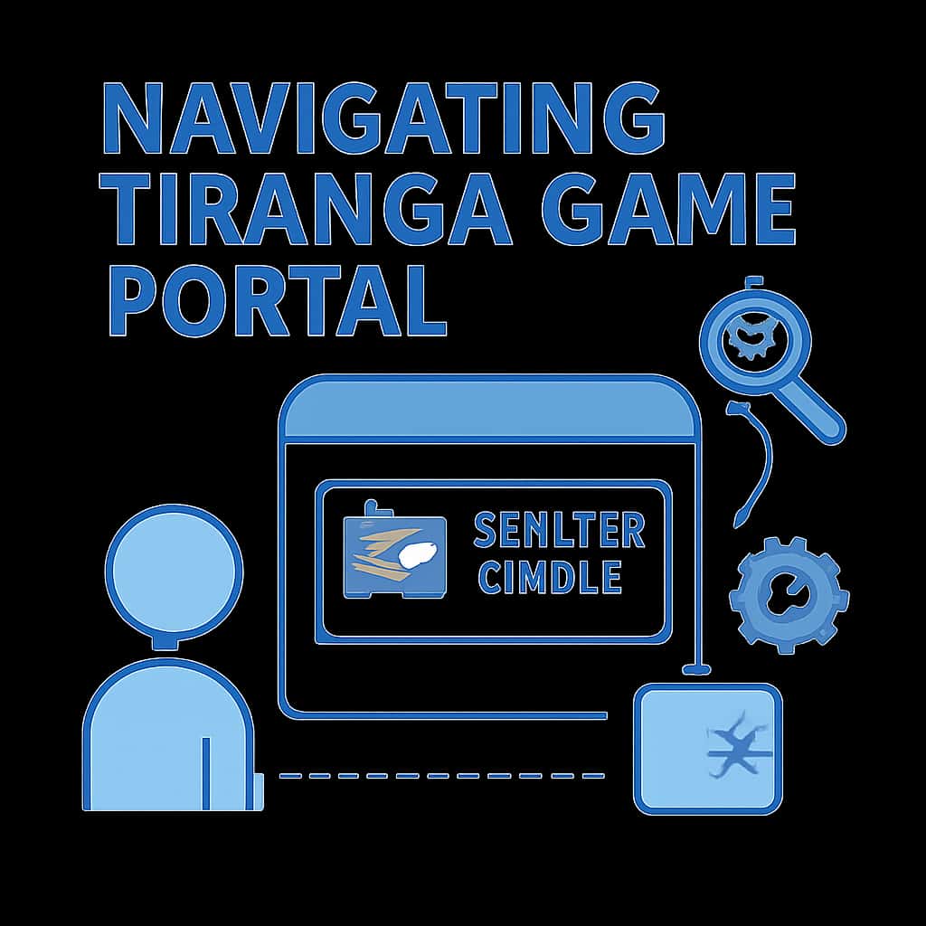 An educational diagram depicting the main sections of the Tiranga Game Portal.