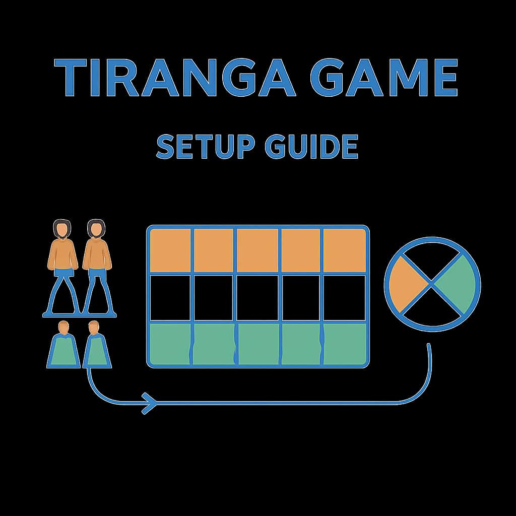 An educational illustration about the Tiranga Game setup process.